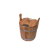 Seau en bois pour fouets, chêne, 12l
