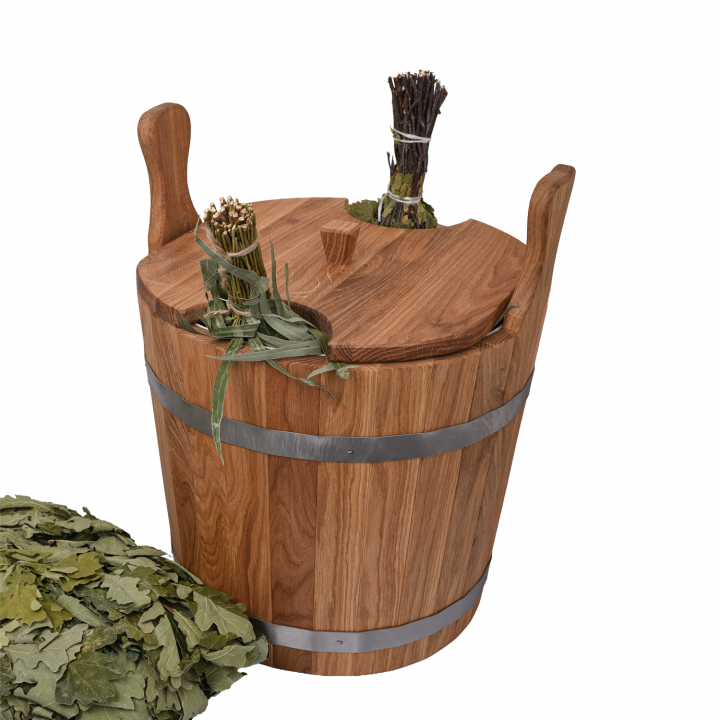 Seau en bois pour fouets, chêne, 12l
