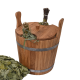 Seau en bois pour fouets, chêne, 12l