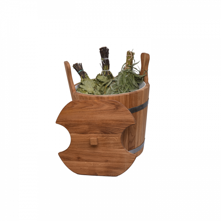 Seau en bois pour fouets, chêne, 12l