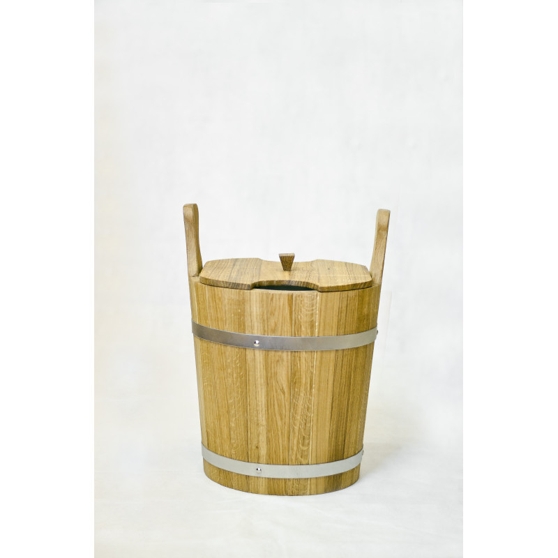 Seau en bois pour fouets, chêne, 12l