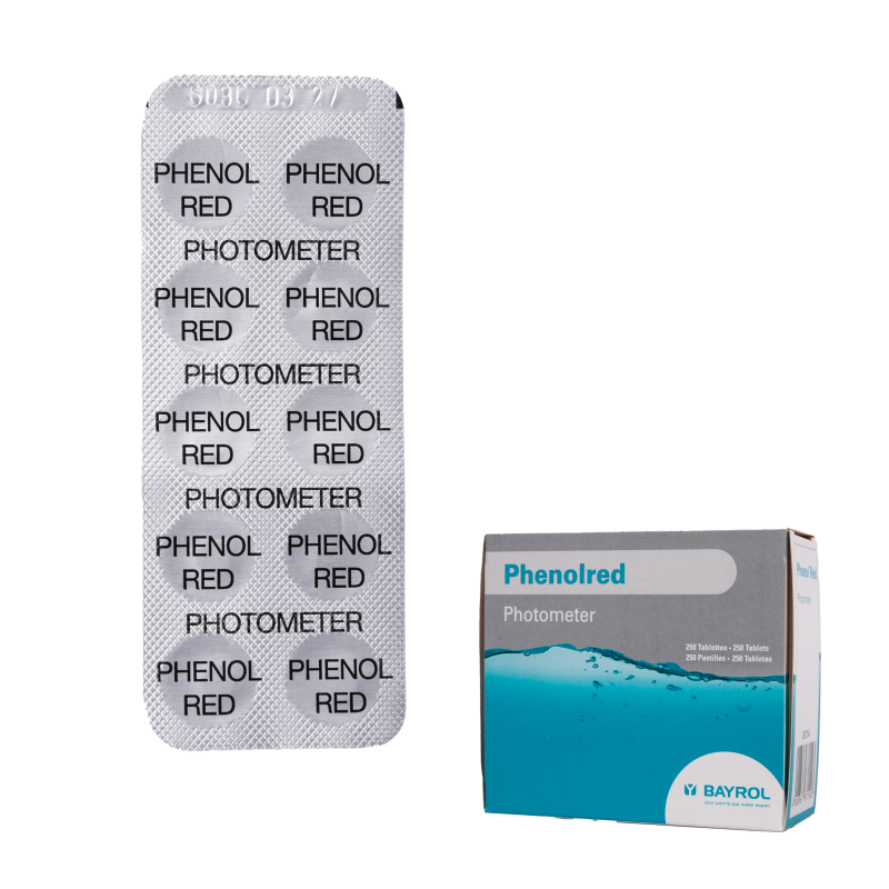 Comprimés de test d'eau pour photomètre Phenolred, détermination du pH, 10 comprimés