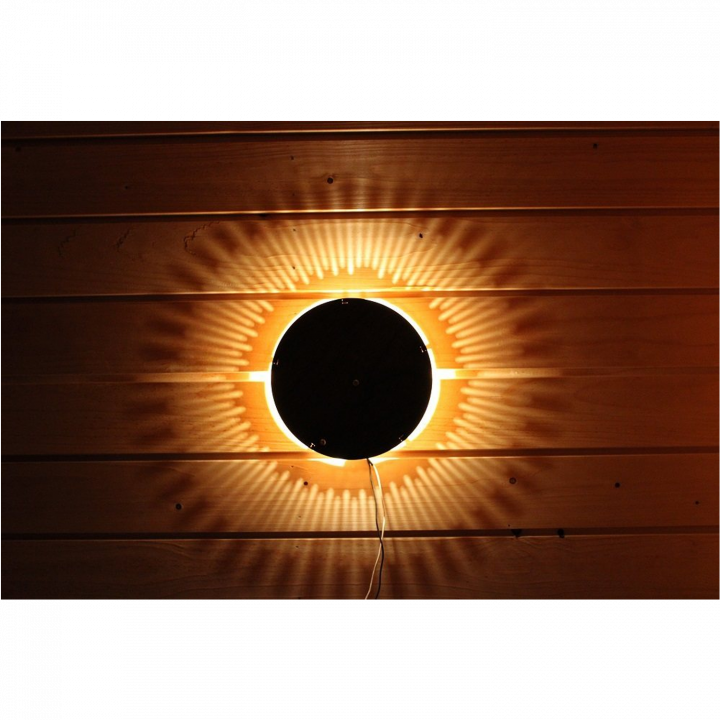 Lampe de sauna ronde LED BIRRA, teinte foncée - claire