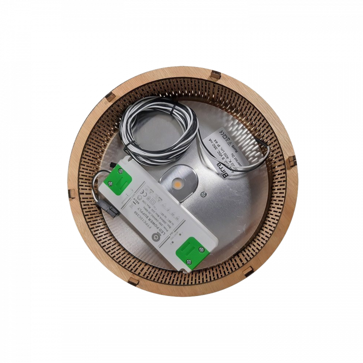 Lampe de sauna ronde LED BIRRA, teinte foncée - claire