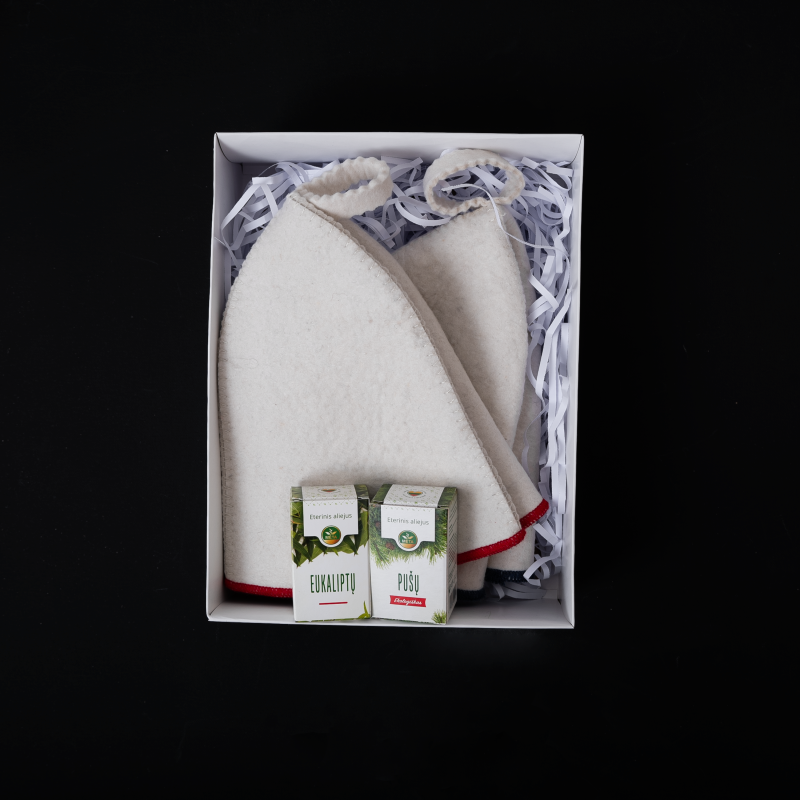 Coffret cadeau dans un coffret cadeau PAIRE BLANCHE. Capsules et huiles essentielles