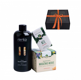 Coffret cadeau dans un coffret cadeau CITRON. Miel, huile essentielle et essence de parfum