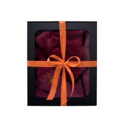 Coffret cadeau pour ELLE. Bonnet et tablier de sauna femme - BORDEAUX 