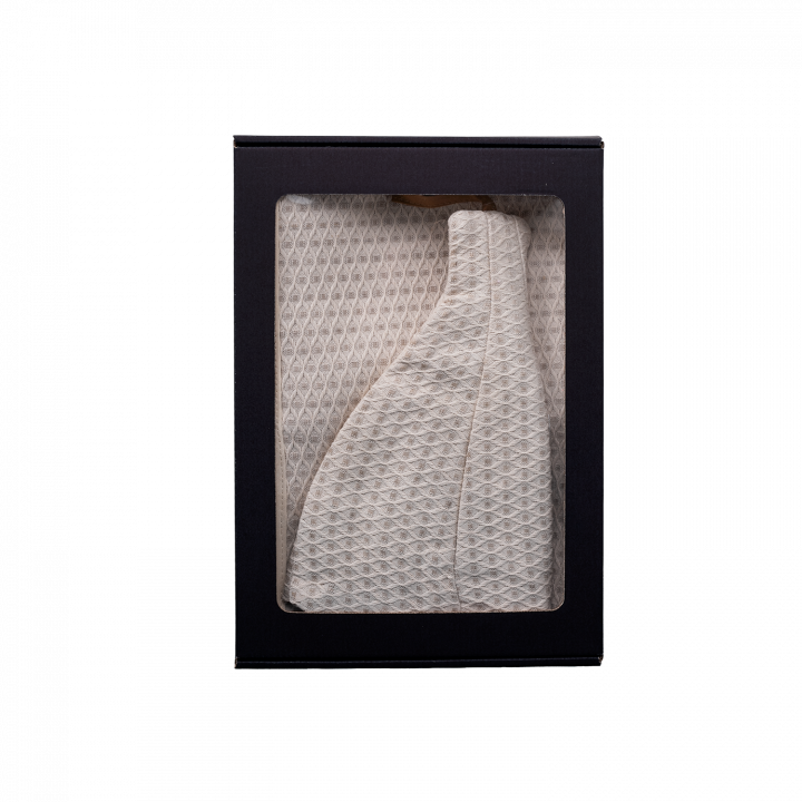 Coffret cadeau pour ELLE. Bonnet et tablier de sauna femme - LIN L - XL