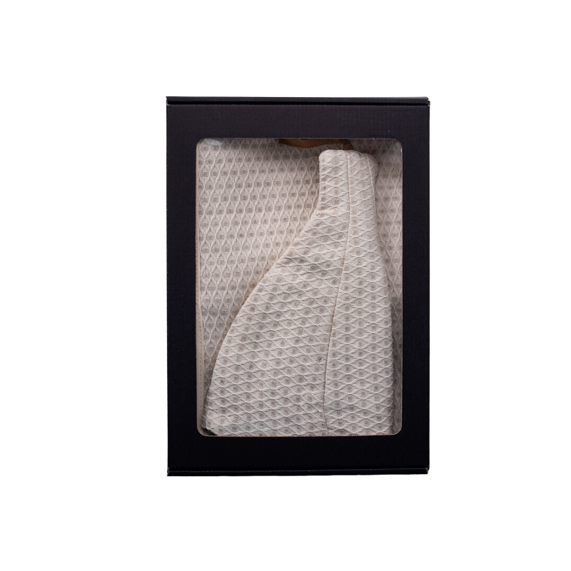 Coffret cadeau pour ELLE. Bonnet et tablier de sauna pour femme - LINEN