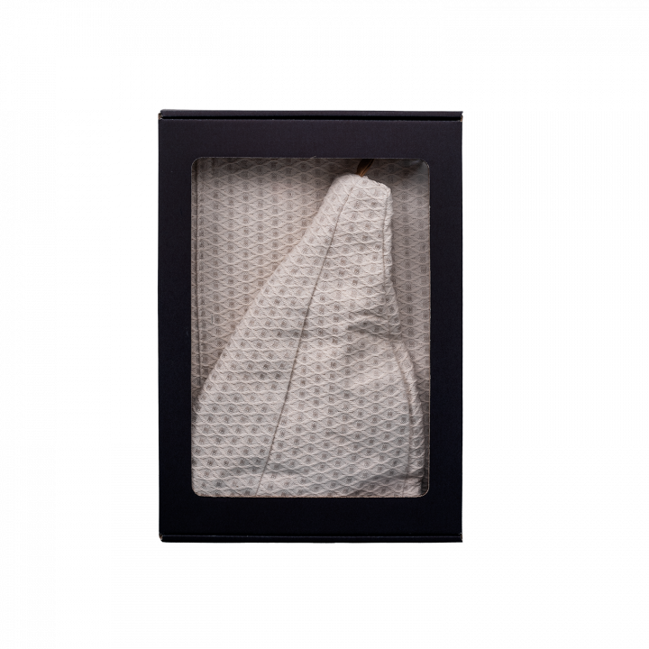 Coffret cadeau pour LUI. Chapeau de sauna et tablier pour homme - LINEN
