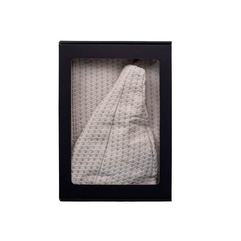 Coffret cadeau pour LUI. Chapeau de sauna et tablier pour homme - LINEN