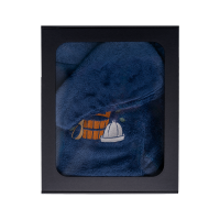 Coffret cadeau pour LUI. Chapeau et tablier de sauna pour homme - BLEU