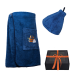 Coffret cadeau pour LUI. Chapeau et tablier de sauna pour homme - BLEU