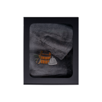 Coffret cadeau pour LUI. Chapeau et tablier de sauna pour homme - GRIS