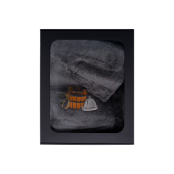 Coffret cadeau pour LUI. Chapeau et tablier de sauna pour homme - GRIS 