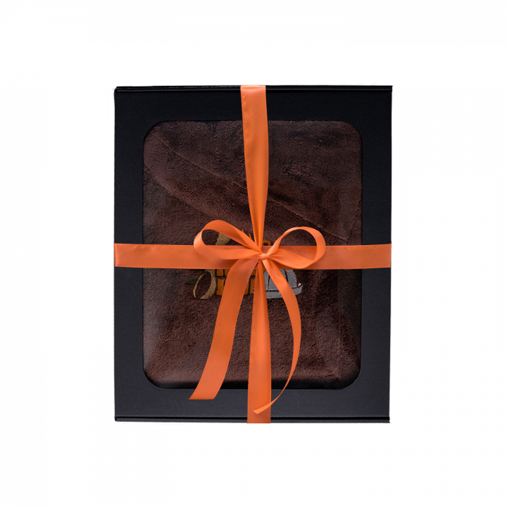 Coffret cadeau pour LUI. Chapeau et tablier de sauna pour homme - MARRON