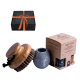 Coffret cadeau « Chaleur parfumée ». Contient une brosse, un pot pour les parfums et les huiles essentielles.