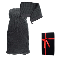 Coffret cadeau RENTO KENNO POUR ELLE. Serviette pour les cheveux et tablier, gris.