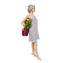 Coffret cadeau RENTO KENNO POUR ELLE. Serviette pour les cheveux et tablier, gris clair. - 5