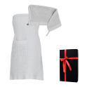 Coffret cadeau RENTO KENNO POUR ELLE. Serviette pour les cheveux et tablier, gris clair. - 0