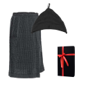 Coffret cadeau RENTO KENNO POUR LUI. Chapeau et tablier en coton gris foncé. - 0