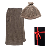 Coffret cadeau RENTO KENNO POUR LUI. Chapeau et tablier de sauna, marron.