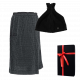 Coffret cadeau RENTO KENNO POUR LUI. Bonnet et tablier de sauna, gris foncé/noir.
