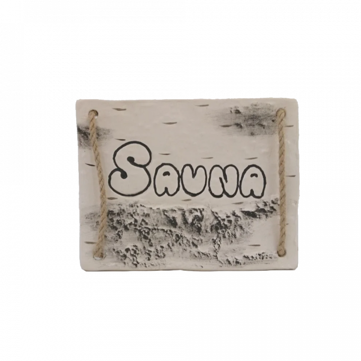 Plaque de porte SAUNA, bouleau