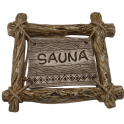 Plaque de porte SAUNA avec cadre à branches - 0