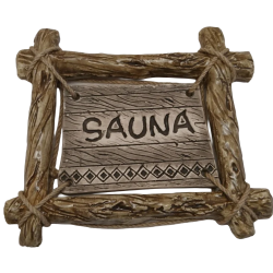 Plaque de porte SAUNA avec cadre à branches 
