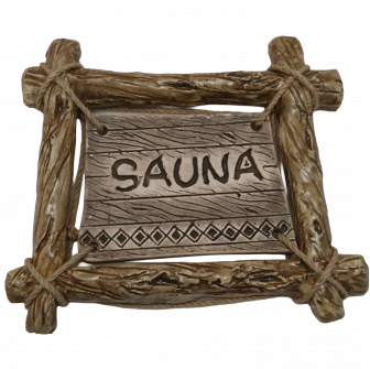 Plaque de porte SAUNA avec cadre à branches