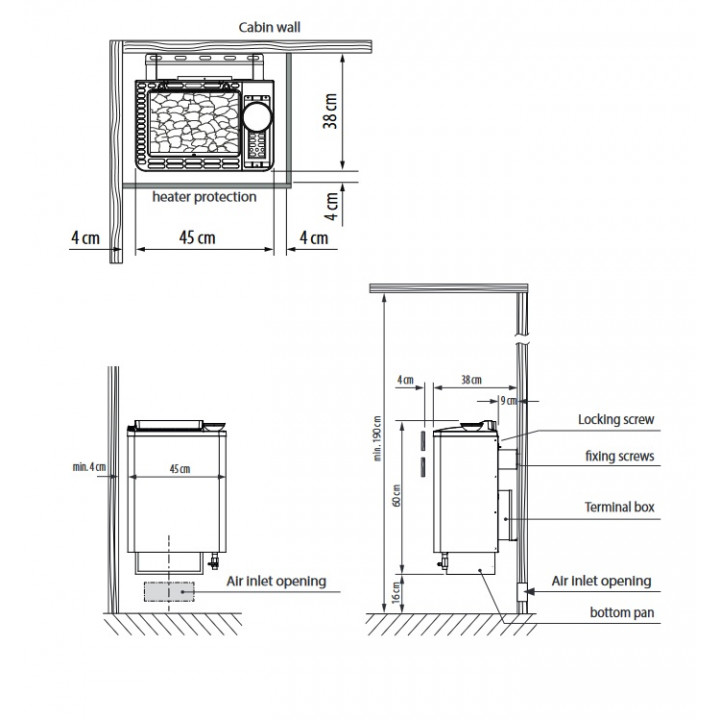 Poêle de sauna électrique - EOS BI-O Tec, finition effet perle anthracite