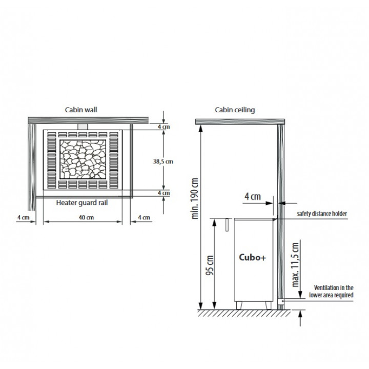 Poêle électrique pour sauna - EOS Cubo Plus, 9 kW
