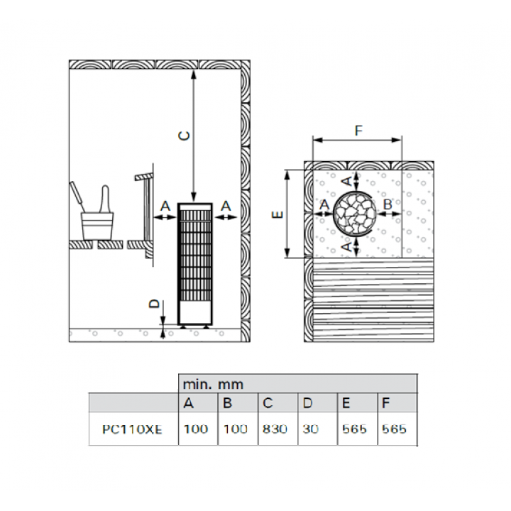 Poêle électrique pour sauna - HARVIA Cilindro PC110XE 10,8 kW