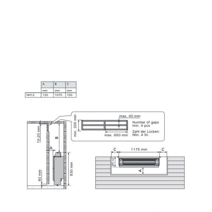 Poêle électrique pour sauna - HARVIA Hidden Heater HH12 12,00 kW