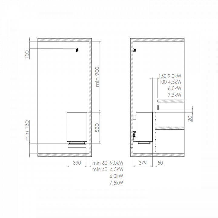 Poêle électrique pour sauna - Harvia Virta Wall HLW60E 6,0 kW