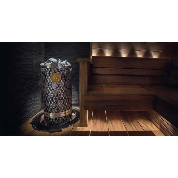 Poêle de sauna électrique - IKI PILARI 9 kW, avec panneau de commande intégré