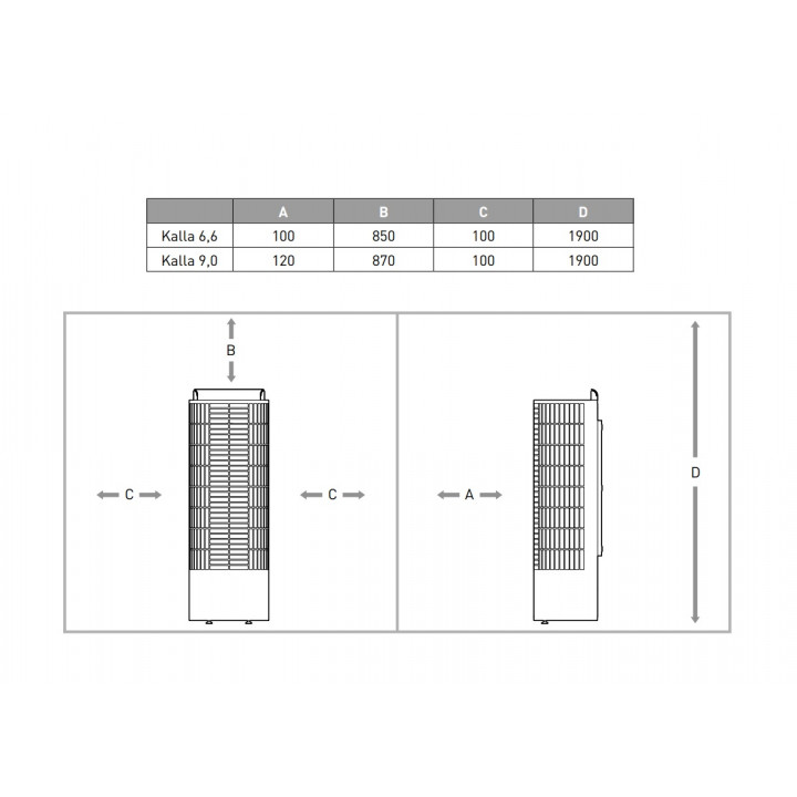 Poêle électrique pour sauna - MONDEX KALLA, noir 6,6 kW