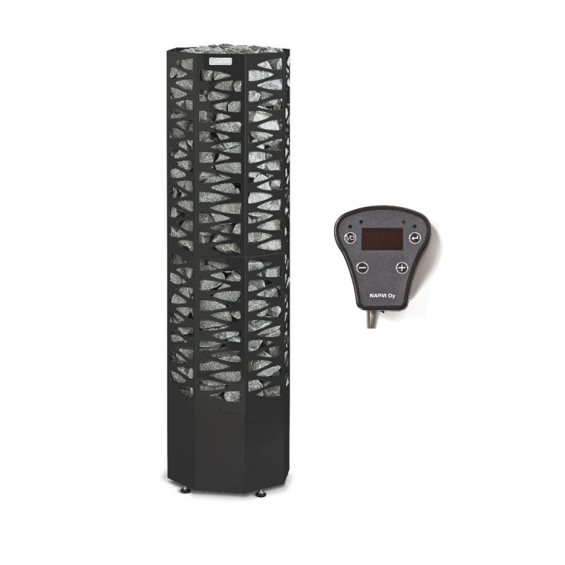 Poêle de sauna électrique - NARVI SMOOTH 10,5 kW, noir