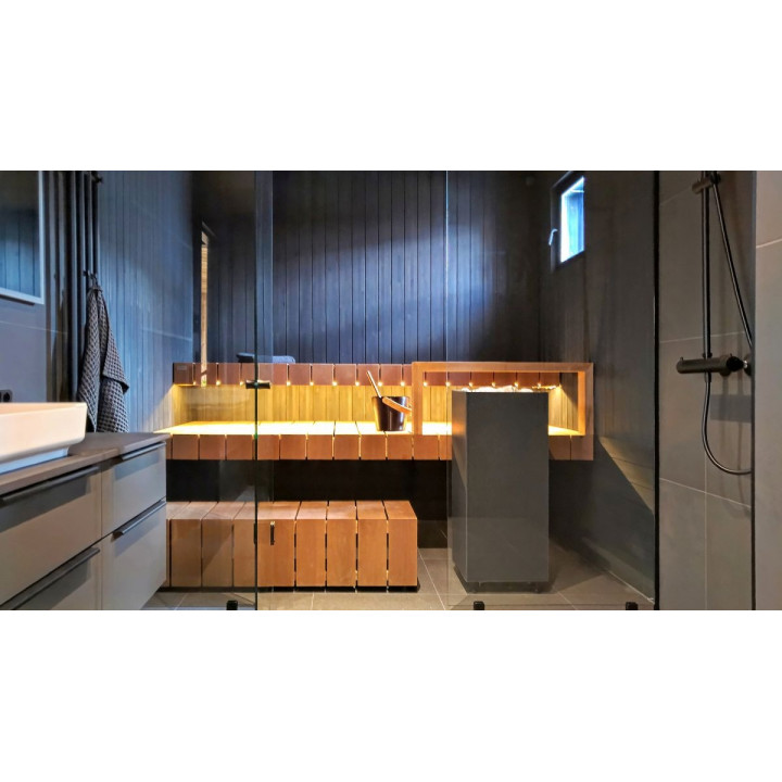 Poêle de sauna électrique TULIKIVI RAE, noir, avec panneau de commande