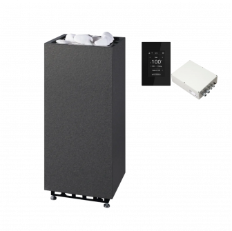 Poêle de sauna électrique TULIKIVI RAE, noir, avec panneau de commande