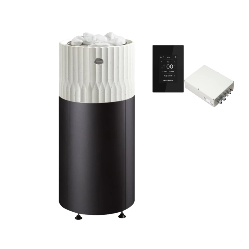 Poêle de sauna électrique TULIKIVI RIITE intégré, avec panneau de commande
