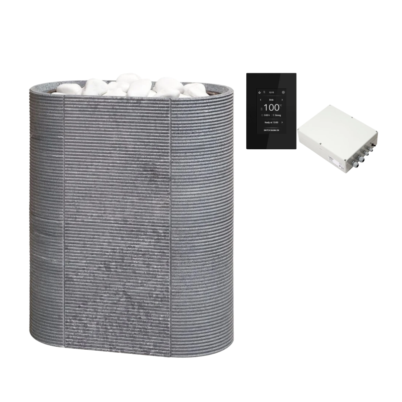 Poêle de sauna électrique TULIKIVI ROUTA avec panneau de commande