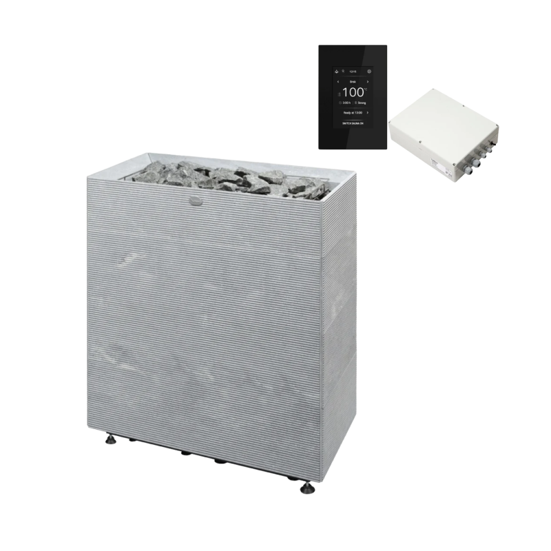 Poêle de sauna électrique TULIKIVI TUISKU XL RIGATA avec panneau de commande