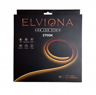 Bandeau LED COB Elviona pour sauna, 2700 K, 5 m
