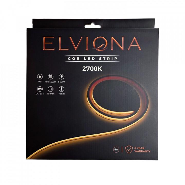 Bandeau LED COB Elviona pour sauna, 2700 K, 5 m