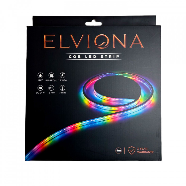 Bande LED COB Elviona pour sauna, RGB , 5 m