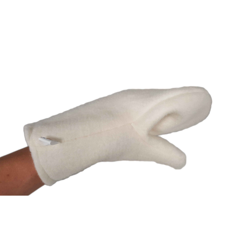 Gant blanc en laine pour sauna