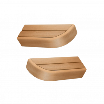 Élément d'extrémité de banc pour banquettes de sauna modulaires, aulne