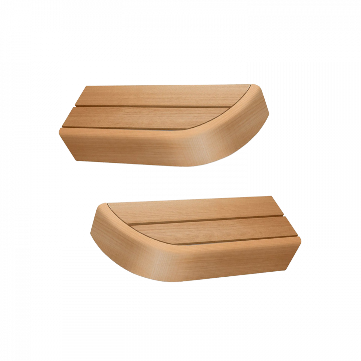 Élément d'extrémité de banc pour banquettes de sauna modulaires, aulne